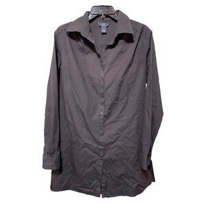Brooks Brothers Solid Black Cotton Button‎ down Long Sleeve Shirt